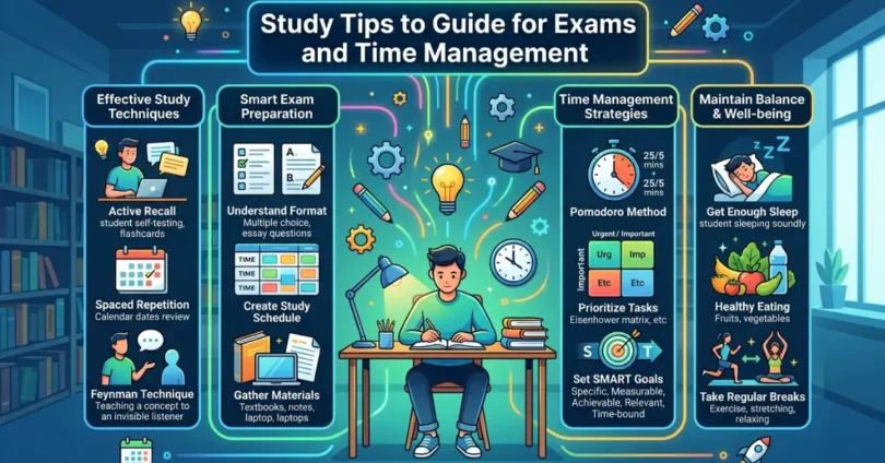 study tips to guide for exams and time management